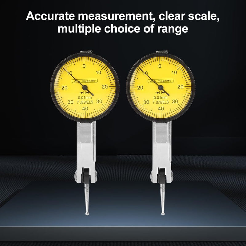 0.01 mm Dial Indicator with Magnetic Holder, 0-0.8 mm Flexible Magnetic Measuring Tripod Base Holder + Lever Gauge, Magnetic Measuring Stand with Dial Indicator for Measuring Surfaces in Tight or