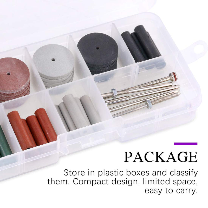 [Australia - AusPower] - Swpeet 46 Pcs Polishing Wheel Set, 40 Pieces 4 Colors Mixed Lab Beauty Silicone Rubber Polishing Pads and Polishing Particles + 6 Mandrel Shanks, Perfect for Rotating Handpieces 