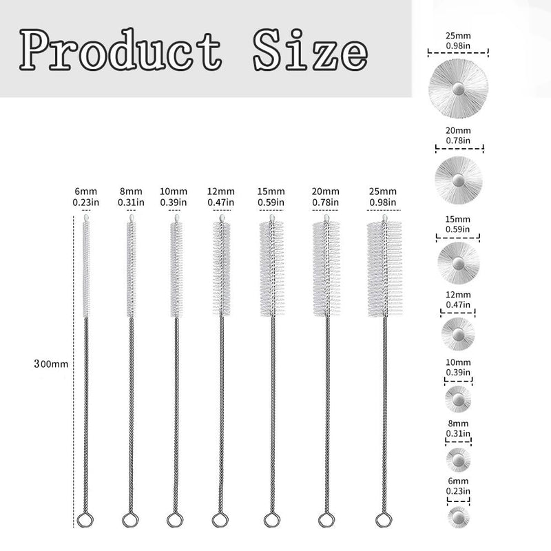[Australia - AusPower] - Straw Cleaning Brush, Pack of 7 30 cm Test Tubes Brush Bottle Cleaning Brushes Milk Hose Brush Straws Brush Cleaner for Gaps Cleaning 