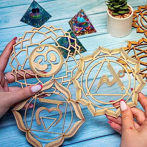 WICCSTAR Chakra Sign Wall Hanging Home Decor For Meditation. Yoga Wall Art Tapestry. Mandala Spiritual Ornaments For Bedroom, Living Room And Studio. 135mm Size.
