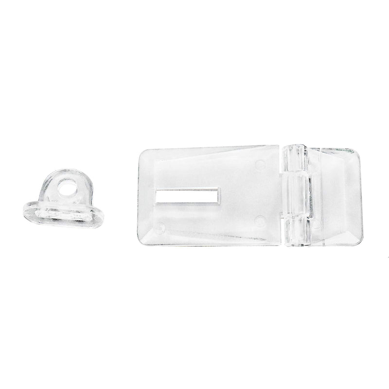 [Australia - AusPower] - LC LICTOP Mini Hinge Hasp Acrylic Hasp Buckle Box Clear Hinge Latch Hasp Lock 4pcs 