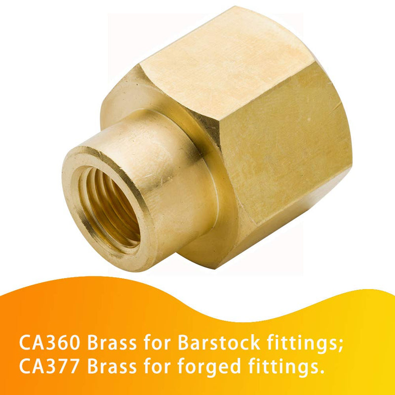 [Australia - AusPower] - Legines Brass Reducing Coupling 1/2" NPT Female x 1/4" NPT Female, Hex Reducer Coupler Adapter Pipe Fitting 1200psi (Pack of 2) 