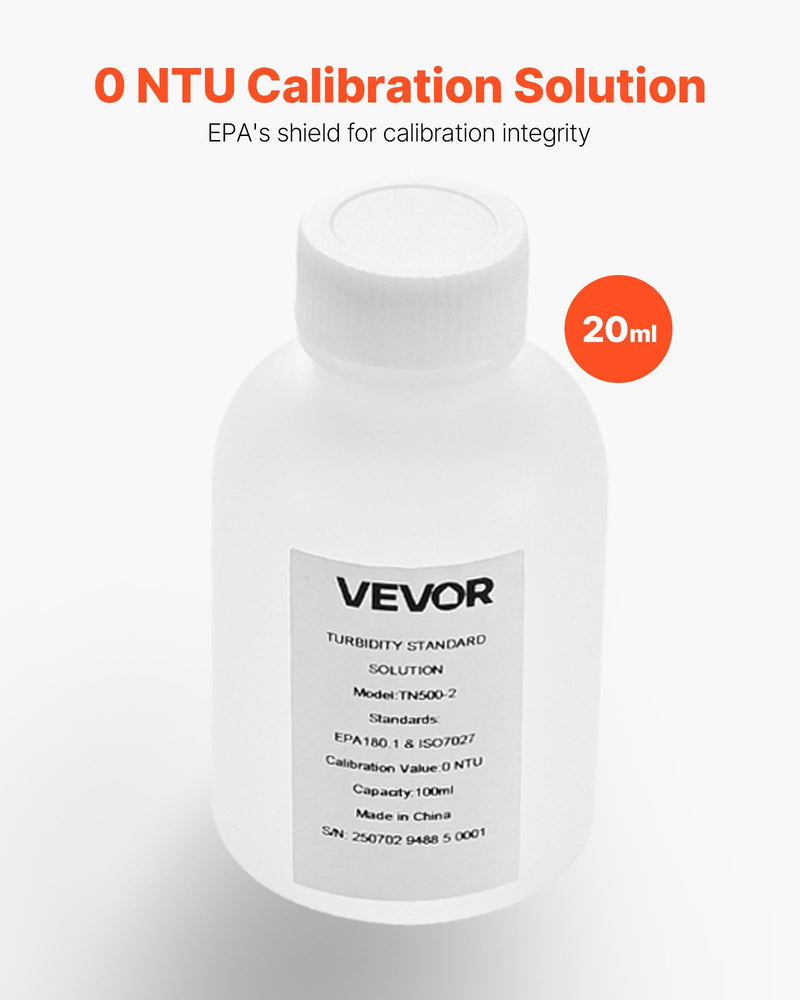 [Australia - AusPower] - VEVOR Turbidity Calibration Solution, 0 NTU, 100 ml Capacity, Standard Turbidity Solution Refill for Turbiditymeter, Zero-Drift for Stable Concentration, Ready to Use, for Both White and Red Light 0 NTU,100 ml Turbidity Meter 