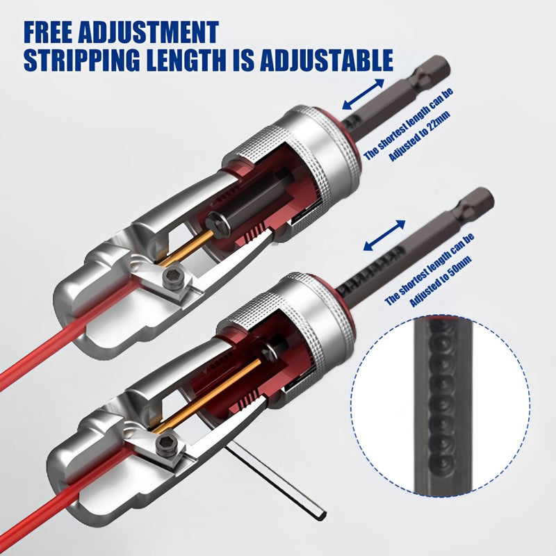 [Australia - AusPower] - Blendixy - Wiringpro™ Wire Stripping Tool & Wire Twisting Connector, Wiring Pro Wire Stripper, Electrician Drill Wire Stripper and Twister, Electrical Wire Twister Tool for Drill Set 