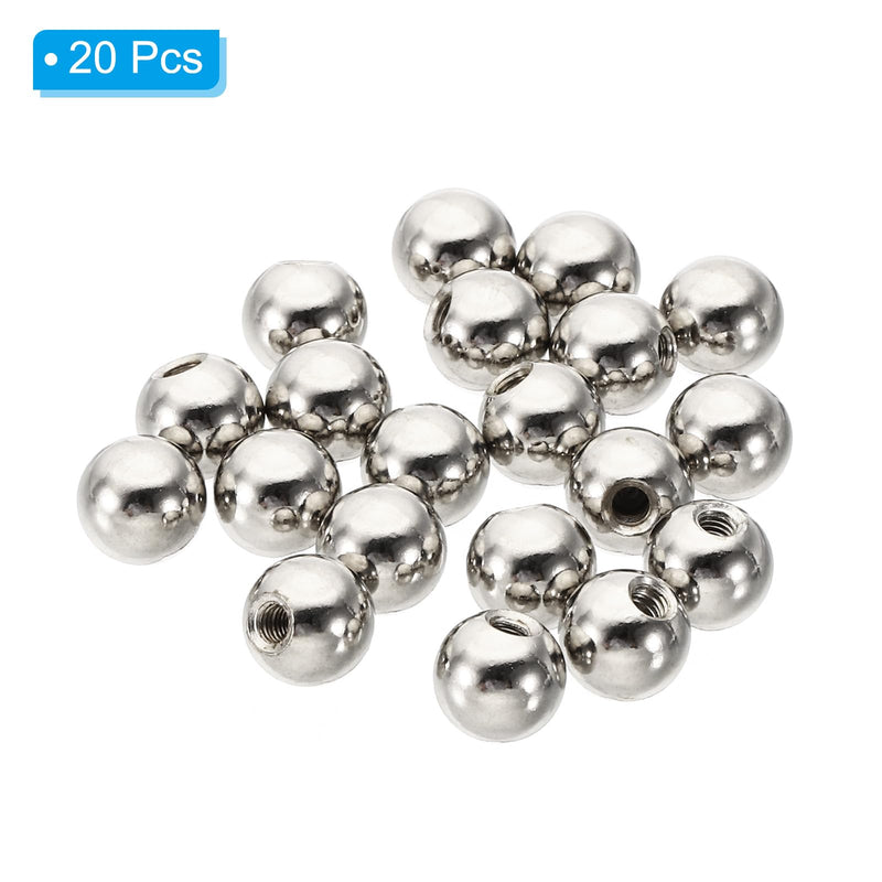[Australia - AusPower] - PATIKIL M3x0.5mm Ball Nuts Knob, 20 Pack Carbon Steel Drilling Ball Caps Blind Hole Handle Nut Decoration for Furniture Lamp or DIY Project, Silver Tone M3x9mm 