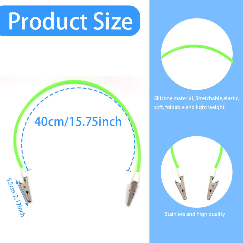 [Australia - AusPower] - 5PCS-Silicone Colorful Dentist Bib Holder Clip with Metal Clips Neck Chains, Dental Napkin Clip for Clinic, Colorful Silicone Lanyard Napkin Holder+ five hooks (Bright Color Series) 