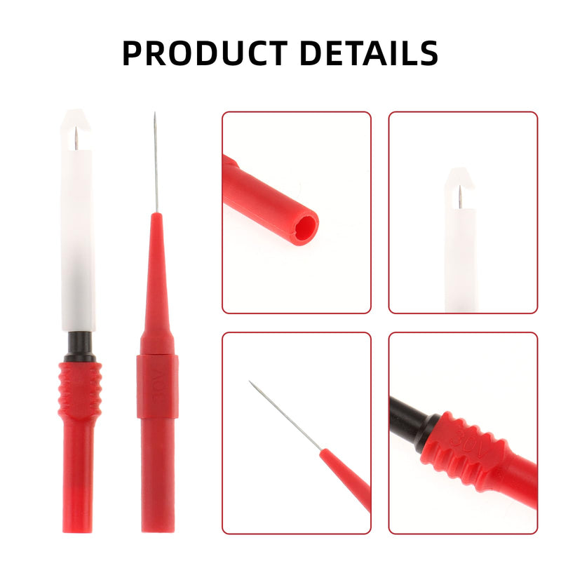 [Australia - AusPower] - DIANN 19pcs Back Probe Kit Insulation Back Probes 0.7mm Test Probe Pins Non-Destructive Wire Piercing Probes for Test Car 