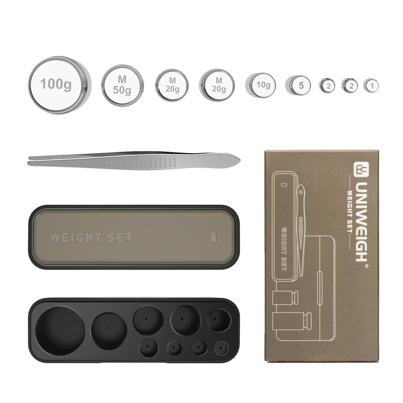 [Australia - AusPower] - Calibration Weights 210g,9 PCS High Precision Scale Calibration Weight Kit,1g 2g 5g 10g 20g 50g 100g Calibration Weight with Stainless Tweezers for Digital Scale Gram, Mg Scale, Lab Scale 9PCS 