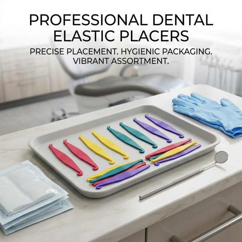 Pack of 100 Orthodontic Elastic Hooks Disposable Plastic Braces Elastic Band Placement Tool Elastic Rope Hook for Dental Dentistry Accessories kq-03