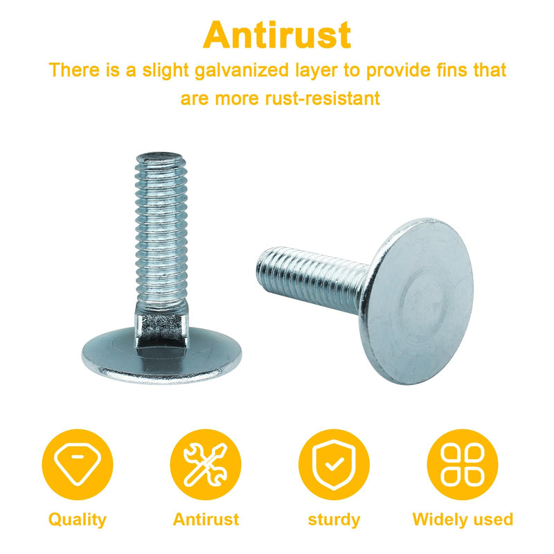 [Australia - AusPower] - 10 Pcs 014973239763 Elevator Bolts, 3/8-16 x 1-1/2 Flat Head Bolt, Zinc - Rust Resistant 