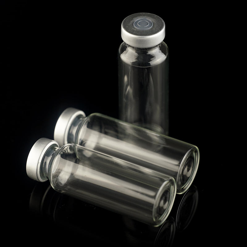 50 Pack 20ml Sealed Sample Vials, Transparent Glass Vials with Self Healing Injection Port 50