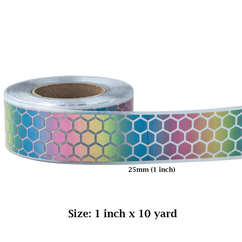 Colorful Reflective Heat Transfer Vinyl Iron On Tape for Clothing Honeycomb-Shaped 1 inch x 10 Yard