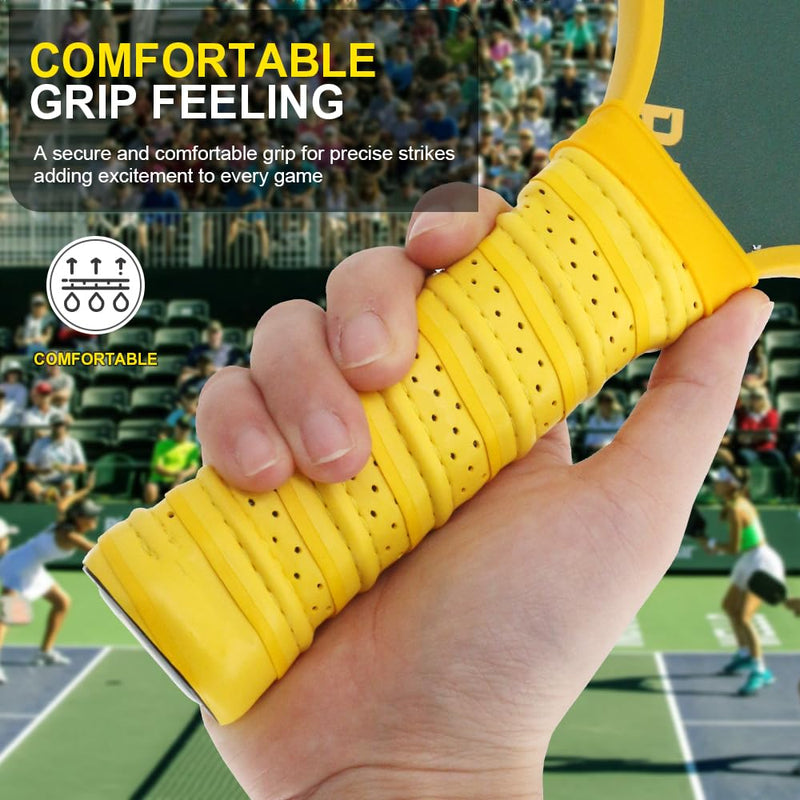 Pickleball Grip Tape 3pcs Overgrip Pickleball Paddle Grip Tape with Raised Ridge Replacement Grip Wrap Accessory for Pickleball Paddle Handle Yellow red and orange