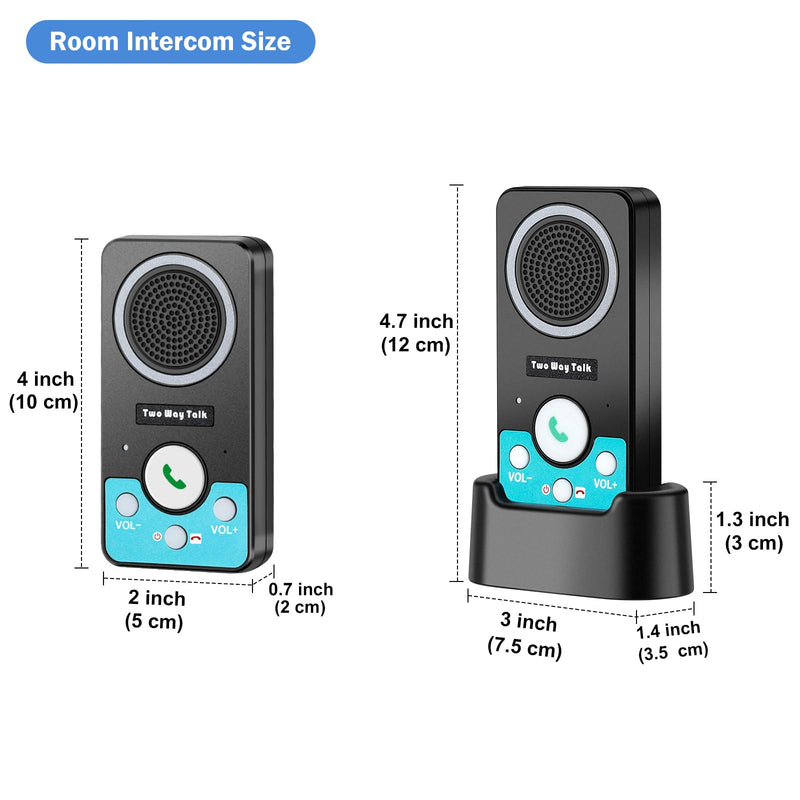 [Australia - AusPower] - Intercoms Wireless for Home, 2 Way Audio Hands-Free Long Range Wireless Intercom System, 4 Ringtones 8 Volume Levels, Up to 10 Days Standby Intercom Syetem for House, Office, Classroom, Black 