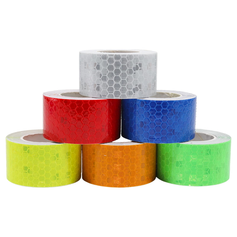 6 Rolls 1 Inch Reflective Tapes Waterproof Self-Adhesive Safety Stickers Night for Outdoor, Bike, Trailer, Motorcycle