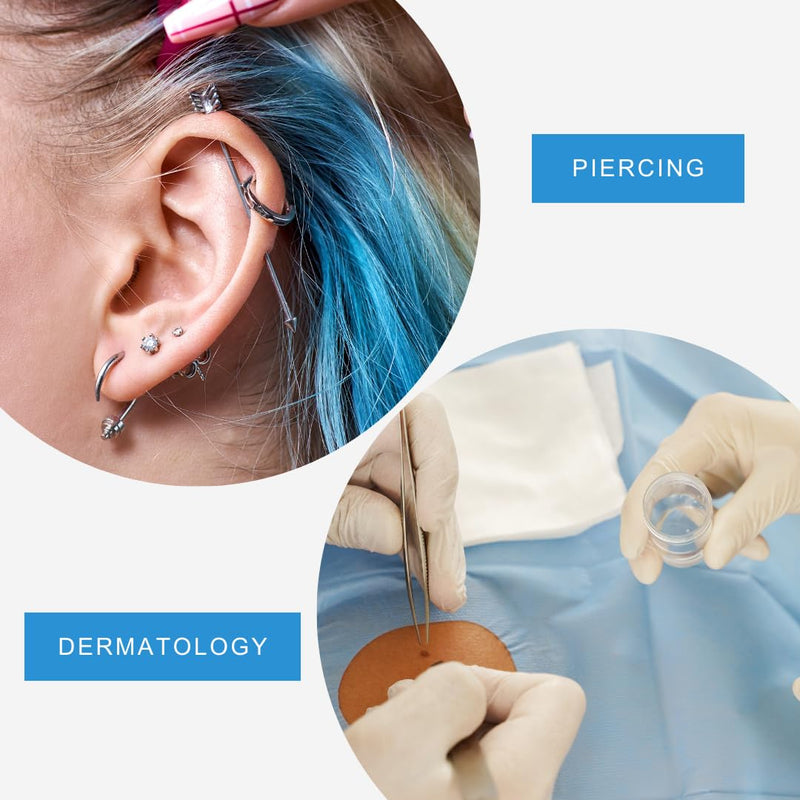 [Australia - AusPower] - Krystal Disposable Punch Biopsy with Protective Cap, 5.0mm, Sterile, Single Punch Blade, for Medical use, Jewelry Piercing, Indivdually Packed (Box of 25) BP05 