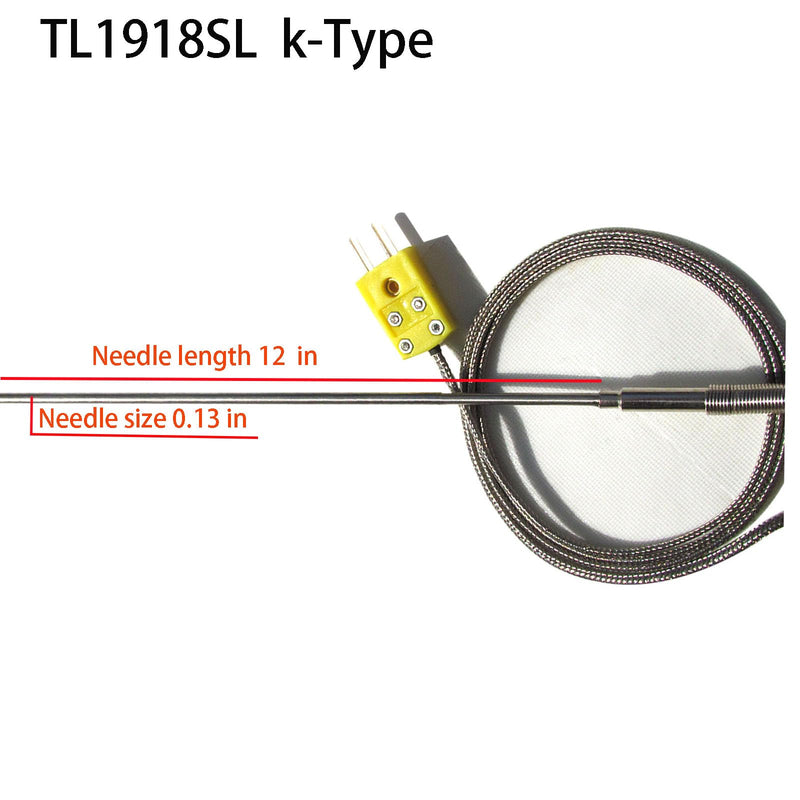 [Australia - AusPower] - TL1918SL k Type thermocouple Probe -50℉~1100℉ 0.13in/40in k-Type Temperature Sensors 