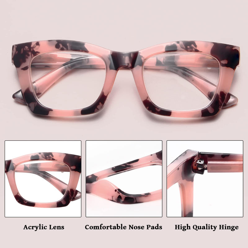[Australia - AusPower] - 6 Pack Oprah Style Reading Glasses for Women Blue Light Blocking Computer Square Readers with Spring Hinge Men (A1 Mix, 1.5) A1 Mix 1.5 x 