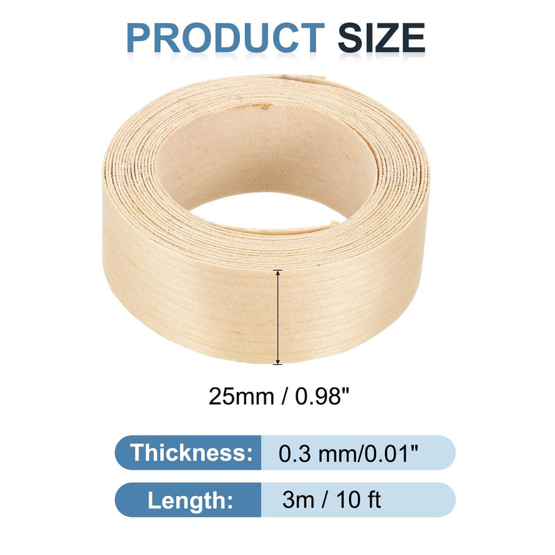 PATIKIL Birch Edge Banding, 1 Inch x 10 ft Wood Veneer Tape Pre-glued Flexible Plywood Edge Banding with Hot Melt Adhesive for Furniture Restoration