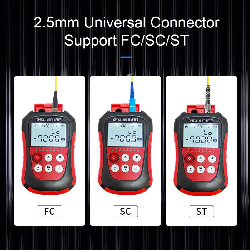 [Australia - AusPower] - Fiber Optic Cable Tester Portable Optical Fiber Power Meter FC/SC/ST Universal Interface Built-in 2Mw Visual Fault Locator Li-ion Battery USB Charge (OPM&VFL-Li) OPM&VFL-Li 