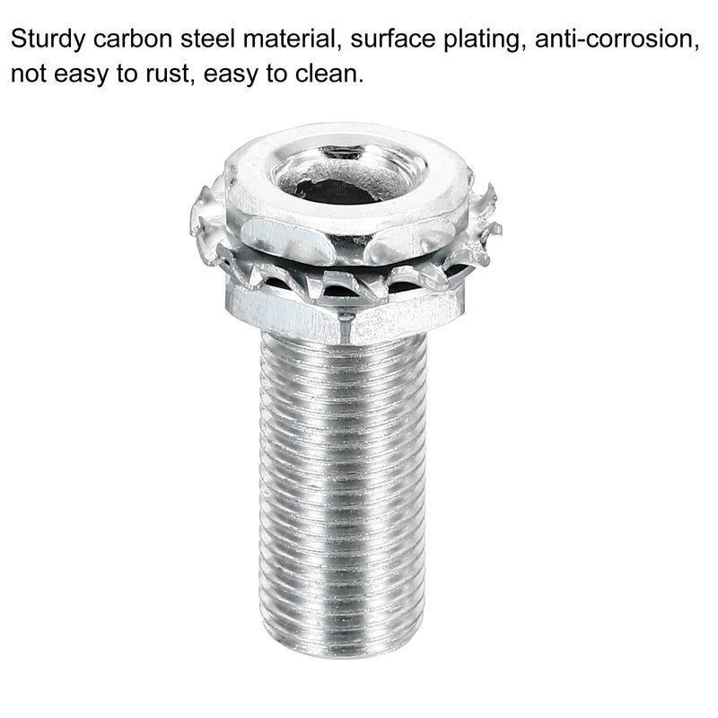 [Australia - AusPower] - PATIKIL M10 Hex Hollow Screw Bolts, 4 in 1 / 200Pieces Through Hole Bolt Chandelier Fasteners with Hex Nut and Gasket 200 