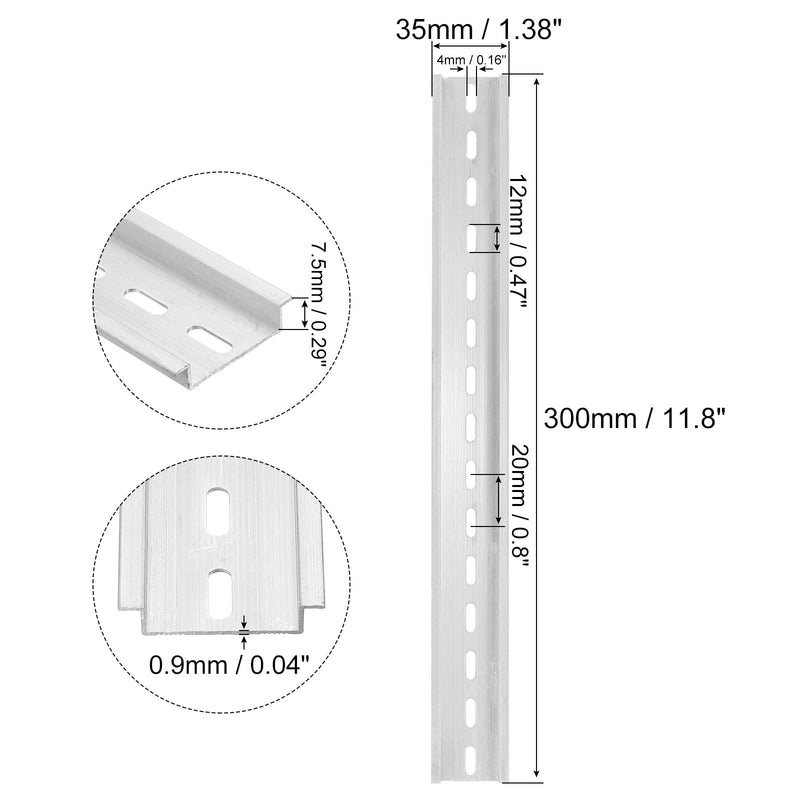 [Australia - AusPower] - MECCANIXITY 3 Pcs DIN Rail Slotted Aluminum Mounting Guide 20" Long 35mm Wide 7.5mm High Silver Tone 500mmx35mmx7.5mm 