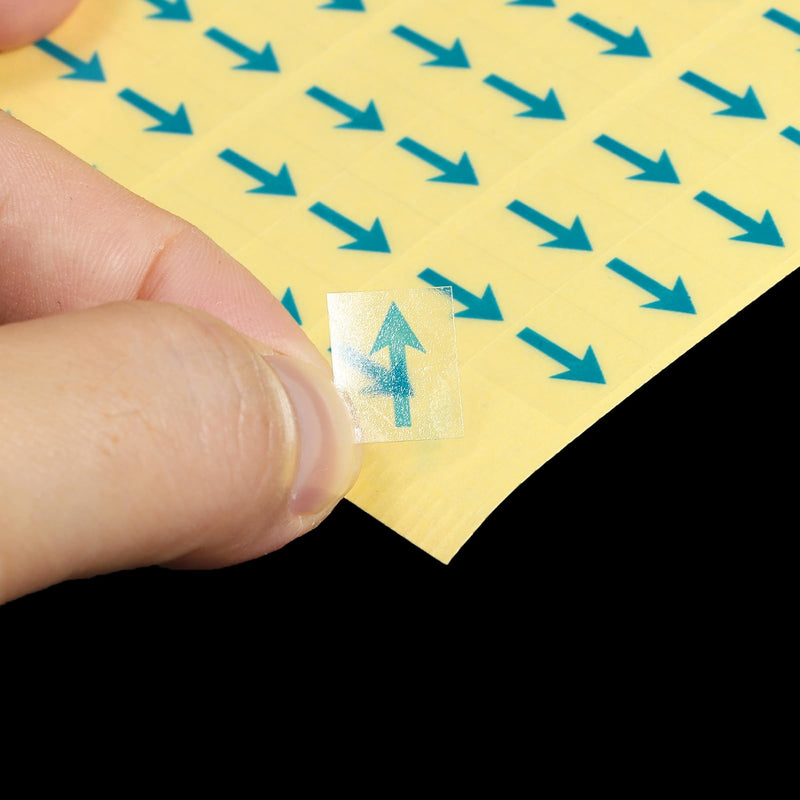 PATIKIL Small Arrow Stickers 0.5x0.4, 4 Sheet PET Self Adhesive Product Inspection Defects Indicator for Industrial Work, Blue