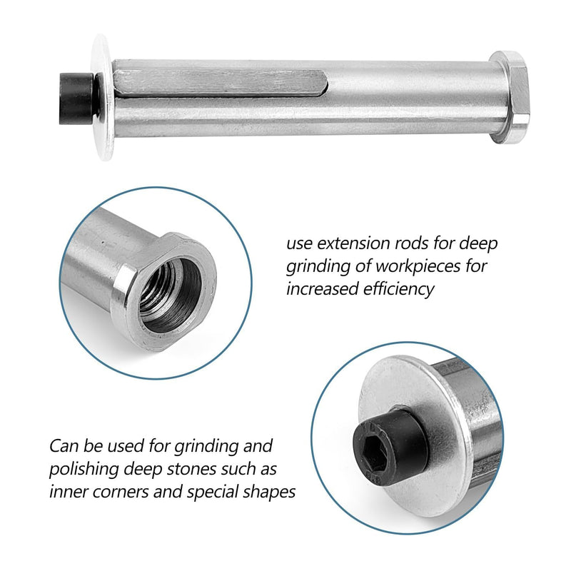 [Australia - AusPower] - Satin Roller M14 Thread - Grinding Attachment & Extension for Angle Grinder, Satin Attachment for Angle Grinder, Polishing Machine, Roller Grinder, Mandrel Adapter for Polishing and Satin Machines 