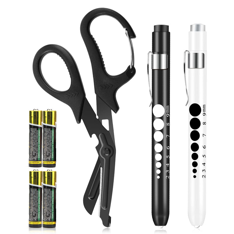 [Australia - AusPower] - Stethoscope Carrying Case Purple and 3 Pack Penlight and Medical Scissors for Nurses Doctor EMT First Aid 