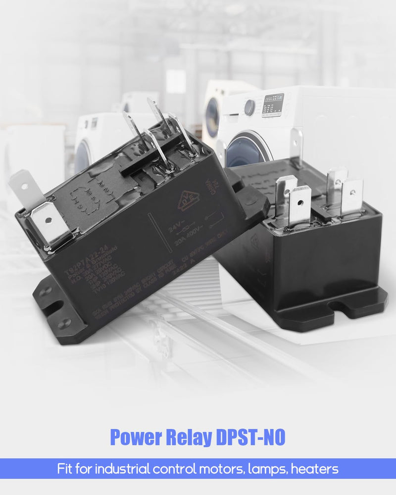 [Australia - AusPower] - Relay 30Amp 24VAC 6Pins, DPST-NO Power Relay, Replace T92P7A22-24, 2-Pack 