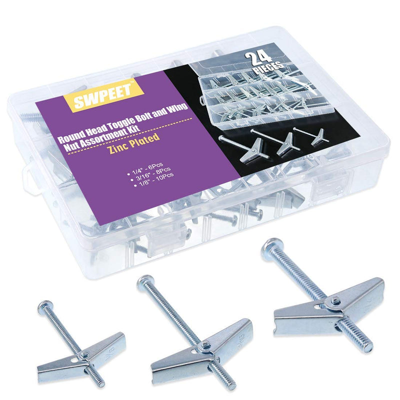 [Australia - AusPower] - Swpeet Assorted 84 Pcs Toggle Bolt and Wing Nut Kit 