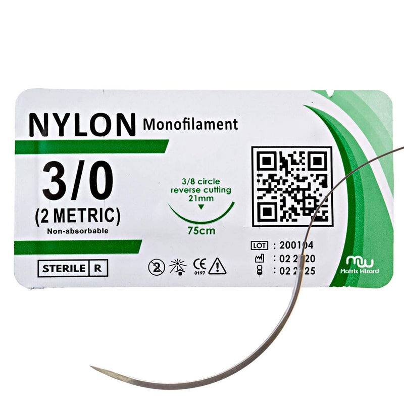 [Australia - AusPower] - Sutures Thread with Needle (30PK Mix Absorbable: Chromic; Non-Absorbable: Silk, Nylon, Polyester, Polypropylene: 0,2-0,3-0,4-0,5-0,6-0) - Surgical Stitch Kit; Medical, Vet, RN's Hospital Training 