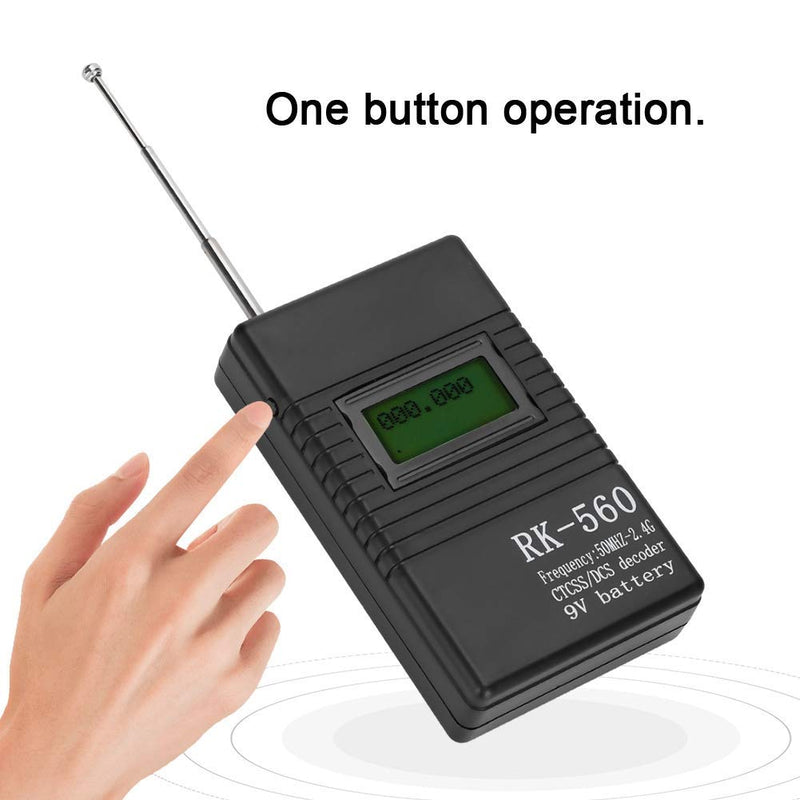 RK560 Mini Radio Frequency Counter Meter,50MHz-2.4GHz Radio Frequency Counter with CTCSS/DCS Decoder,Portable Handheld Frequency Counter Meter,1K / 0.1K.