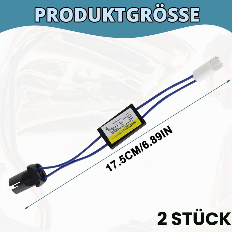 W5W Canbus Resistor - T10 W5W Error Free Solution for Vehicle Lighting, Compatible with Various Models (Pack of 2, Fixed Design)