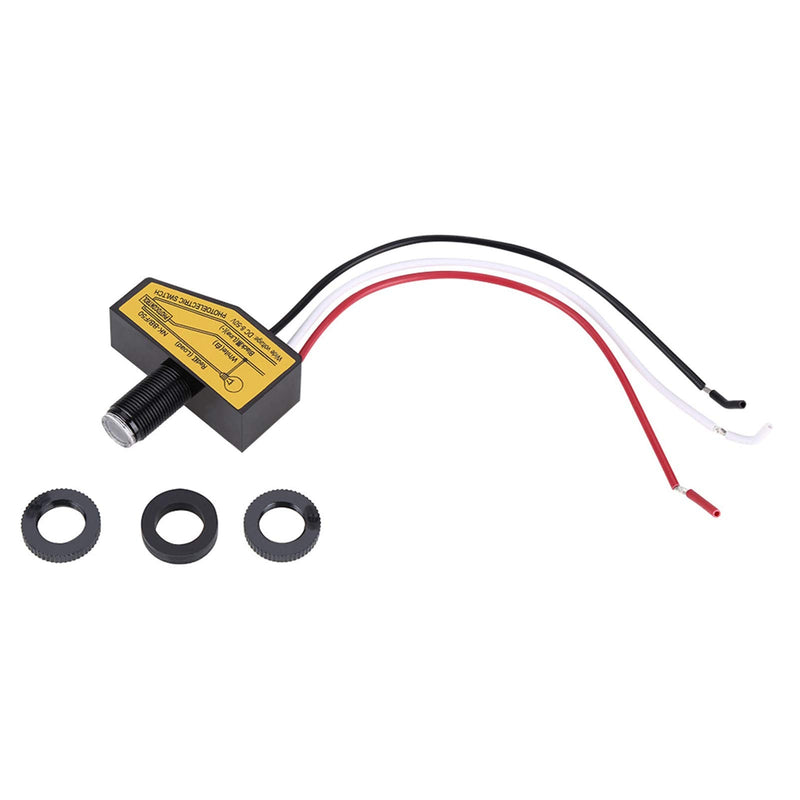 12 V Light Sensor, Twilight Switch 12 V, 12 V, 24 V, 36 V, 48 V Photocell Switch, Mini Light Switch Sensor, Dusk Control Until Dawn, Automatic On and Off, 8 V to 50 V