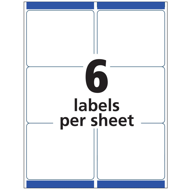 Avery Removable ID Labels, Sure Feed Technology, Removable Adhesive, 3-1/3" x 4", 150 Labels (6464) 0