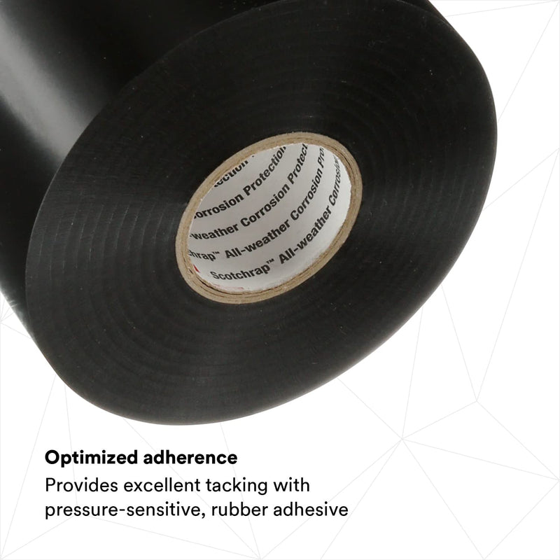 3M Scotchrap Vinyl Corrosion Protection Tape 50, Unprinted, 1 Roll, 1 in x 100 ft, Black, Flame Retardant, UV-Resistant