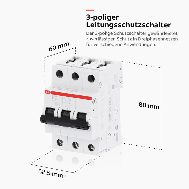 [Australia - AusPower] - ABB 2609696 S203-B16 Circuit Breaker, 16A 