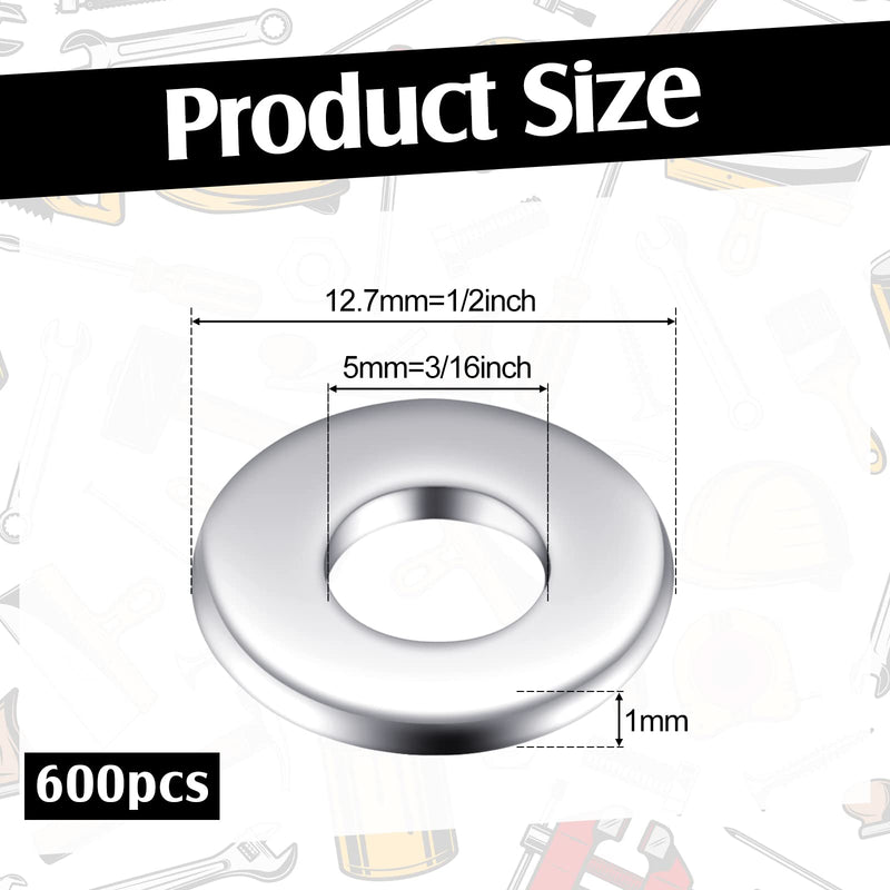 [Australia - AusPower] - 600 Pieces Aluminum Backup Pop Rivet Washers for 3/16 Inch Diameter Rivets Aluminum Rivet Washers for Repairing Boats, Cars, Household and Other Projects. 