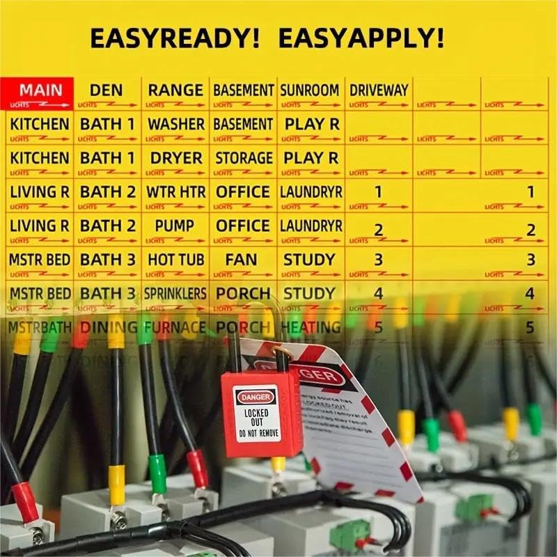 Circuit Breaker Labels, Breaker Box Label, Electrical Panel Labels, Easy Read and Install,Yellow Yellow