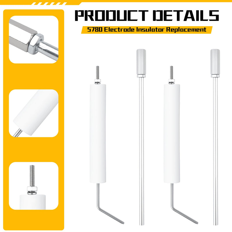 [Australia - AusPower] - 5780 Electrode Insulator Replacement Assembly Fits for Beckett Oil Burner Fits for AF, AFG, AR, SF and SR Burner with Blast Tube up to 9", 2-Pack 