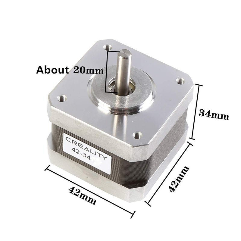 Creality FDM 3D Printer Stepper Motor 42-34, 2 Phases 0.8A 1.8 Degrees 0.4 N.M 42-34 Stepper Motor for Creality Ender-3 X/Y/Z Axis and CR-10 series Z Axis