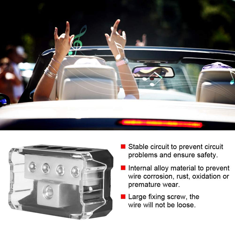 [Australia - AusPower] - Power Distribution Block, Audio 4 Way Power Supply Distribution Trolley 1 x 0GA In 4 x 4GA Out Block Splitter 