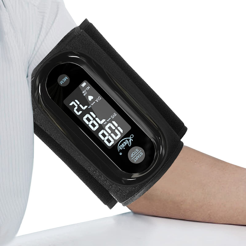 [Australia - AusPower] - Blood Pressure Monitor Upper Arm with One Piece Design, Digital BP Machine for Home Use with Cuff Size 9-14 Inch, Portable Meter, Built-in Battery 
