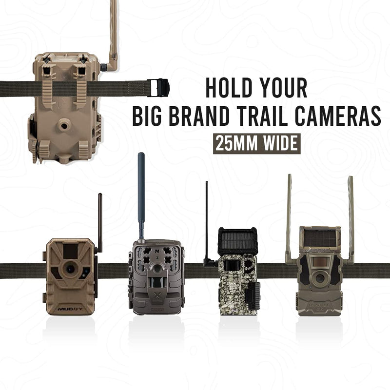 [Australia - AusPower] - Trail Camera Straps, Game Cam Mounting Straps w/Durable Alloy Buckle, 6 ft. Long Hunting Utility Strap for Hanging Deer Camera Tree Stand, 25mm Width, Brown, 4-Pack Brown-4 Packs 