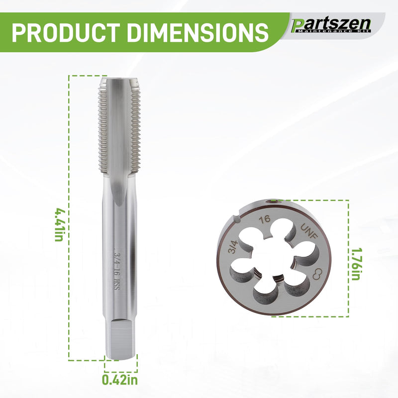 [Australia - AusPower] - 3/4-16 Right Hand Thread Tap and Die Set UNF HSS,3/4" - 16 TPI RH 