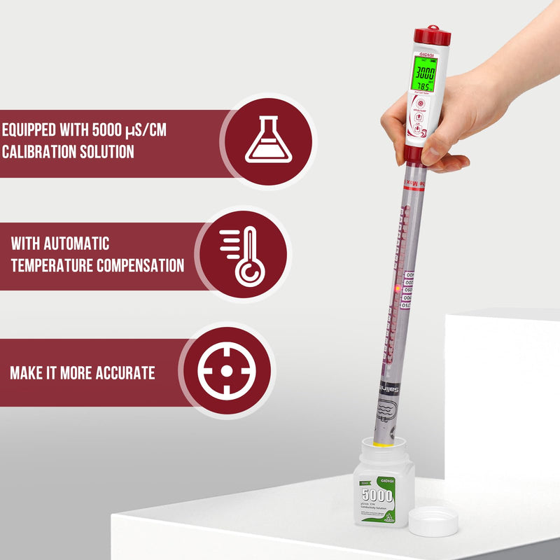 [Australia - AusPower] - 0-5000ppm Salt Tester with Long Probe and Food pH Tester 