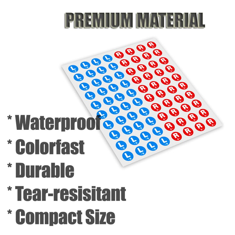 3 Sheets(240PCS) 15MM L & RStickers for Marking Left and Right Direction Indicator Sticker Waterproof Self Adhesive L R Label Stickers Round Stickers