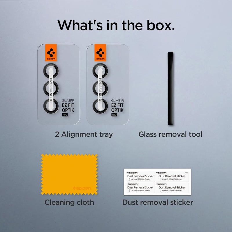 [Australia - AusPower] - Spigen Camera Lens Screen Protector [GlasTR EZ Fit Optik Pro] Designed for Galaxy S24 Plus [Case Friendly] - Black [2 Pack] 