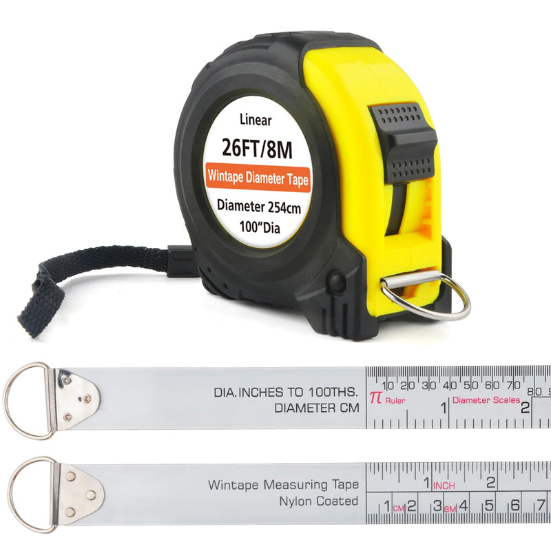 [Australia - AusPower] - WIN TAPE Steel Diameter Tape Measure - Imperial and Metric Pi Diameter Circumference Tape Measure 315in 805cm Use for Measuring Cylindrical Objects 